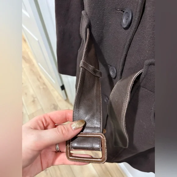 Mackage Women's Brown leather/wool/cashmere mix Coat - Picture 16 of 16